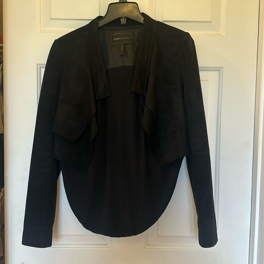 BCBG MAXAZRIA suede black jacket, size small